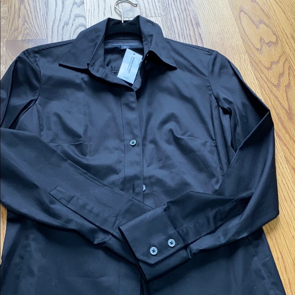 Banana Republic black button down shirt SZ S